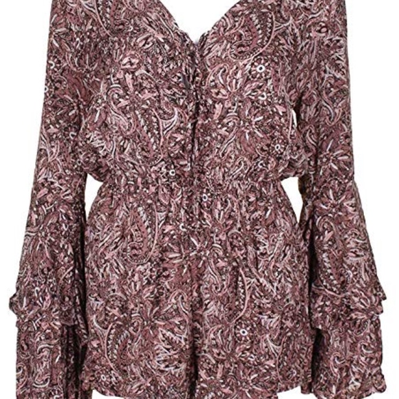 American Rag Juniors' Tiered Bell-Sleeve Romper - Picture 5 of 5